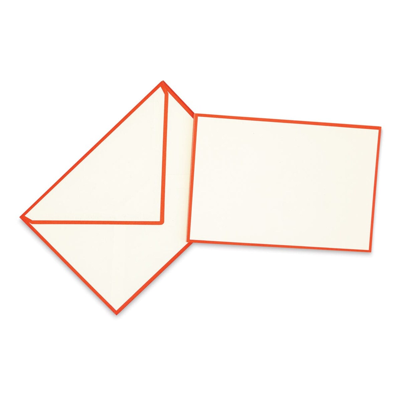 Original Crown Mill Color Edge Cards and Envelopes - Cream/Red, Pkg of 10